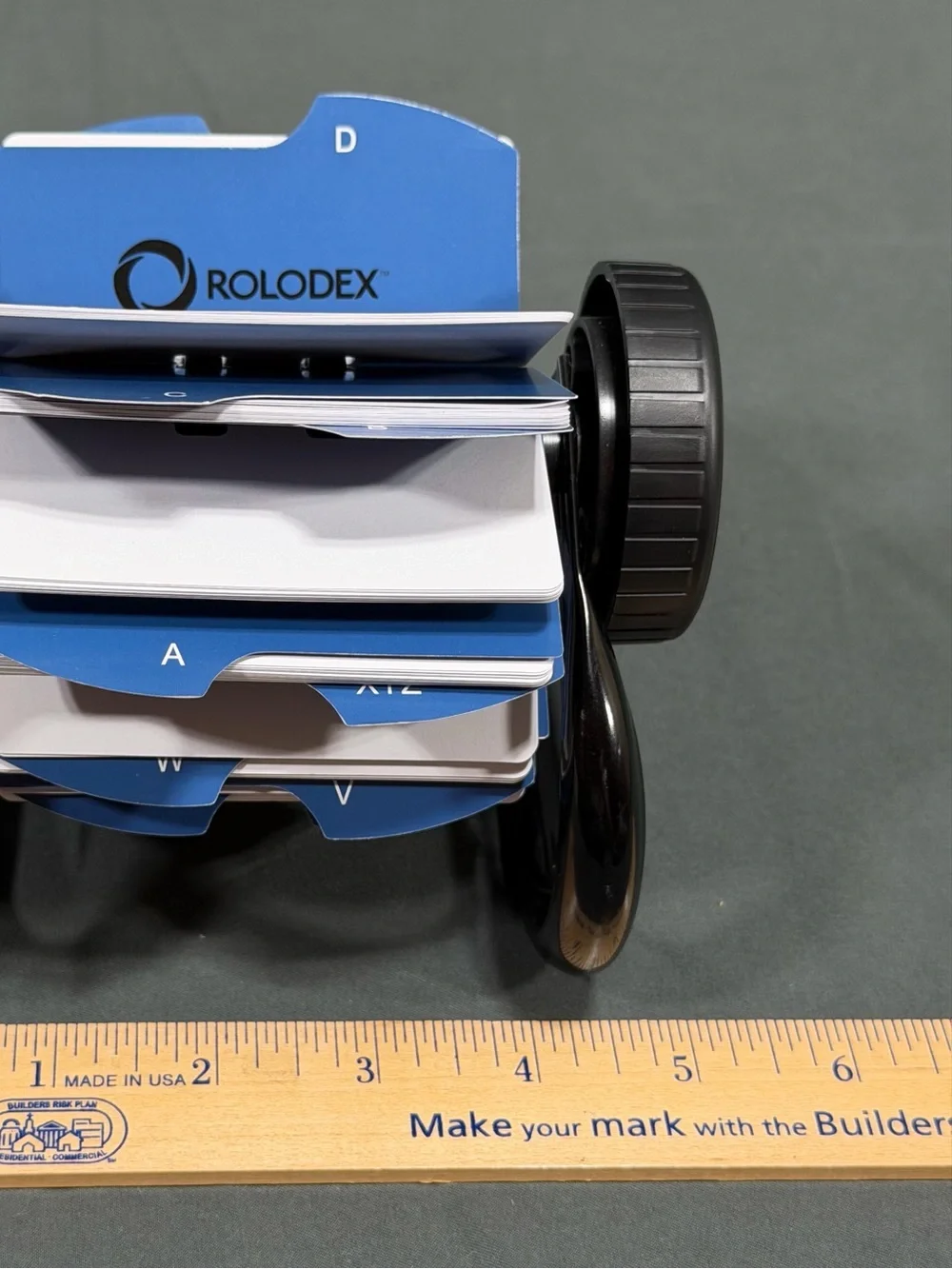 Rolodex Open Rotary Card File Desktop Business Address Organizer Black Frame A-Z